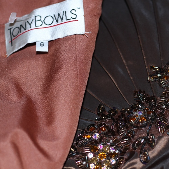 Tony Bowls Brown &  Gold Gown - Picture 9 of 9